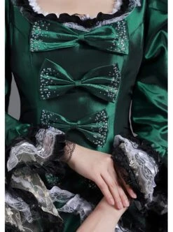 Klein Blue Retro Style Square Collar Chest Bowknot Black-white Lace Long Sleeve Court Prom Lolita Dress -MIMY Lolita Shop 5 500x672 685