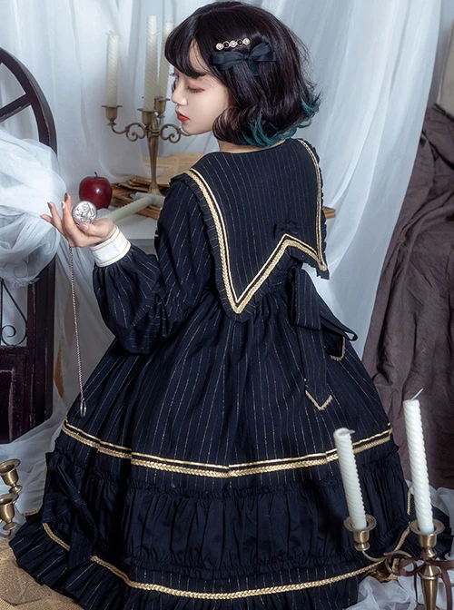Mercury Daytime Series OP Dark Gothic Lolita Long Sleeve Dress 7 Mercury Daytime Series OP Dark Gothic Lolita Long Sleeve Dress - Image 5