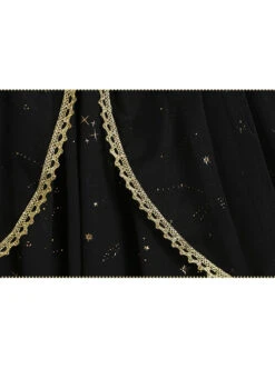 Constellation Black Short Sleeves Stylish Gothic Lolita Sling Dress -MIMY Lolita Shop 5 500x672 83