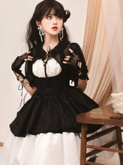 Swan Dirge Series Elegant Jacquard Lace-Up Halterneck Petal Hem Design Gothic Lolita Sleeveless Dress 18 Swan Dirge Series Elegant Jacquard Lace-Up Halterneck Petal Hem Design Gothic Lolita Sleeveless Dress -MIMY Lolita Shop 6 500x672 102