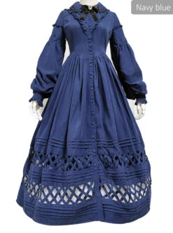 Lovely Long Sleeves Red Bow Cotton Lolita Dress -MIMY Lolita Shop 6 500x672 114