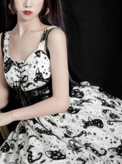 Diamond Star Meow Series Darkness Gothic Lolita Sling Dress -MIMY Lolita Shop 6 500x672 127