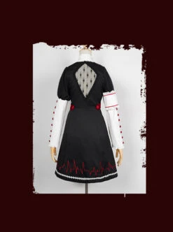 Scarlet Cross Series OP Short Style Blood Printing Halloween Nurse Gothic Lolita Long Sleeve Dress -MIMY Lolita Shop 6 500x672 143