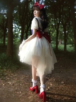 Fairy Tale Overture Series Snow White Princess Fishbone Girdle Large Tail Slim Fit Sweet Lolita Sleeveless Dress JSK -MIMY Lolita Shop 6 500x672 152