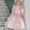 Sweetheart Witch Series Stand Collar Translucent Mesh Design Stitching Sleeves Printed Lace Sweet Lolita Long-Sleeved Dress -MIMY Lolita Shop 6 500x672 157