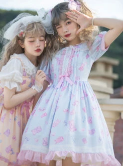 Jelly Bear Series OP Cute Printing Sweet Lolita Short Sleeve Dress 13 Jelly Bear Series OP Cute Printing Sweet Lolita Short Sleeve Dress -MIMY Lolita Shop 6 500x672 161