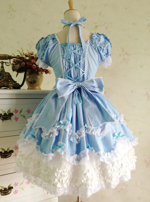Cute Lace Elegant Sweet Lolita Short Sleeves Dress 3 Cute Lace Elegant Sweet Lolita Short Sleeves Dress