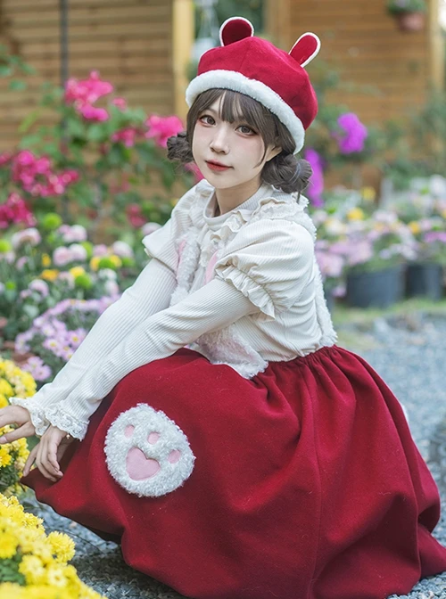 Rabbit Tuan Tuan Series Solid Color Plush Rabbit Cute Doll Autumn Winter Flower Bud Strap Skirt Sweet Lolita Sleeveless Dress 10 Rabbit Tuan Tuan Series Solid Color Plush Rabbit Cute Doll Autumn Winter Flower Bud Strap Skirt Sweet Lolita Sleeveless Dress - Image 8