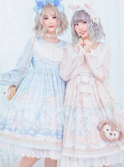 Ballet Rabbit Series OP Doll Collar Sweet Lolita Long Sleeve Dress -MIMY Lolita Shop 6 500x672 174