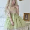 Elegant Sweet Daily Lace Pleats Embroidered Hem Pearls Love Decoration Sweet Lolita Sleeveless Dress -MIMY Lolita Shop 6 500x672 176