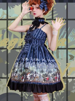 Magic Tea Party- Garden Restaurant Series JSK Bowknot Sweet Lolita Sling Dress -MIMY Lolita Shop 6 500x672 181