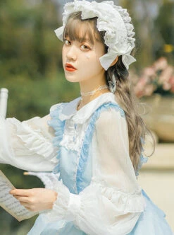 Starry Night Insomnia Series OP Pure Color Sweet Lolita Long Sleeve Dress -MIMY Lolita Shop 6 500x672 187