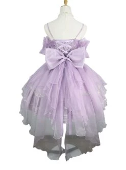 Ballet Elegant High Waist Irregular Hem Fit Flower Decorative Bownot Lace Embroidery Sweet Lolita Purple Sleeveless Dress Full Set -MIMY Lolita Shop 6 500x672 193