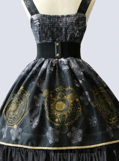 Black Grey Meteorite Magic PrintedLolita Dress -MIMY Lolita Shop 6 500x672 2