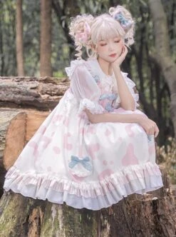 Small Milk Cow Series Lace High Waist Everyday Cute Spots Ruffle Sweet Lolita Sailor Collar Bunny Ears Shirt Sleeveless Dress Set 19 Small Milk Cow Series Lace High Waist Everyday Cute Spots Ruffle Sweet Lolita Sailor Collar Bunny Ears Shirt Sleeveless Dress Set -MIMY Lolita Shop 6 500x672 200