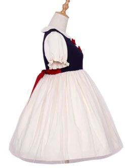 Snow White Cute Sweet Lolita Doll Collar Short Sleeve Dress -MIMY Lolita Shop 6 500x672 207