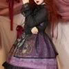 Grape Lace Vintage Grape Embellished Bow Detachable Belt Ruffle Hem Gothic Lolita Sleeveless Dress