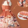 Persimmon Printing JSK Chinese Style Sweet Lolita Short Style Sling Dress