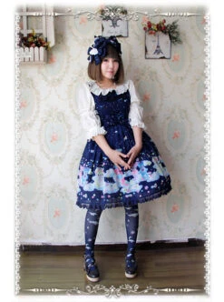 Sleeping Bear Series Chiffon Sweet Lolita Sling Dress -MIMY Lolita Shop 6 500x672 219