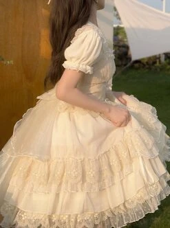 Annie Tea Party Series Ribbon Bowknot Princess Style Gorgeous Lace Girl Dreamy Sweet Lolita Sleeveless Dress 11 Annie Tea Party Series Ribbon Bowknot Princess Style Gorgeous Lace Girl Dreamy Sweet Lolita Sleeveless Dress -MIMY Lolita Shop 6 500x672 222