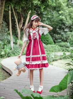 Cute Lace-up Bowknot Lace Sweet Lolita Sling Backless Dress 11 Cute Lace-up Bowknot Lace Sweet Lolita Sling Backless Dress -MIMY Lolita Shop 6 500x672 232