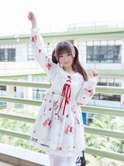 Fashion And Musical Instrument Rabbit Series Printing Sweet Lolita Long Sleeves Dress 13 Fashion And Musical Instrument Rabbit Series Printing Sweet Lolita Long Sleeves Dress -MIMY Lolita Shop 6 500x672 245