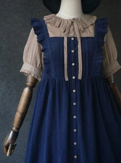 Dark Red Fungus Lace Corduroy Skirt Sweet Lolita Dress -MIMY Lolita Shop 6 500x672 247