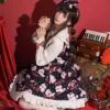 Strawberry Milk Bottle Series OP Bowknot Sweet Lolita Long Sleeve Dress
