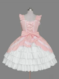 Pure Cotton Bowknot Sweet Lolita Sleeveless Dress -MIMY Lolita Shop 6 500x672 255