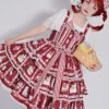 Strawberry Afternoon Tea Series JSK Cake Hem Sweet Lolita Sling Dress Design 2 -MIMY Lolita Shop 6 500x672 264