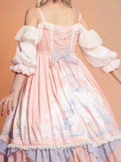The Dreamland Series OP Pink Sweet Lolita Raglan Sleeve Dress -MIMY Lolita Shop 6 500x672 267