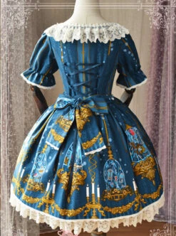 Magic Tea Party Beauty And Beast Series Printing Short Sleeve Sweet Lolita Dress 13 Magic Tea Party Beauty And Beast Series Printing Short Sleeve Sweet Lolita Dress -MIMY Lolita Shop 6 500x672 280
