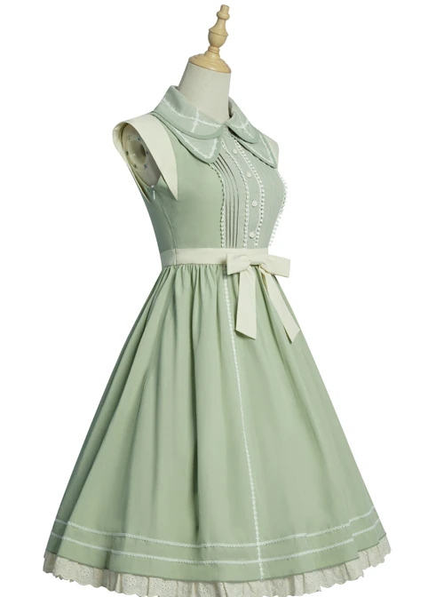 Jungle Letterhead Series Pastoral Style Green Daily Classic Lolita Pure Color Sleeveless Dress 10 Jungle Letterhead Series Pastoral Style Green Daily Classic Lolita Pure Color Sleeveless Dress - Image 8