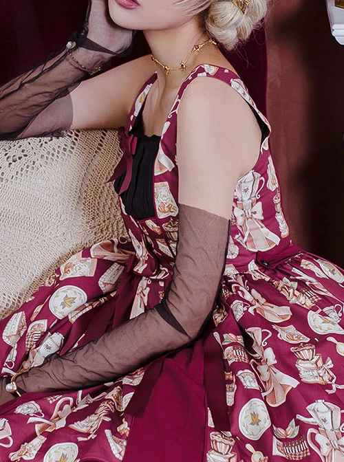 Magic Tea Party Roasted Coffee Series JSK Classic Lolita Sling Dress 5 Magic Tea Party Roasted Coffee Series JSK Classic Lolita Sling Dress - Image 3