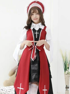 Cross Witch Gothic Lolita Black Or Red Dress And Shirt And Hat Set -MIMY Lolita Shop 6 500x672 33