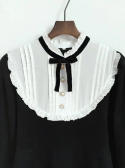 Black Cotton Classic Lolita Long Sleeve Dress