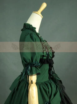 Victorian Retro Green And Black Lace Short Sleeves Classic Lolita Dress -MIMY Lolita Shop 6 500x672 338