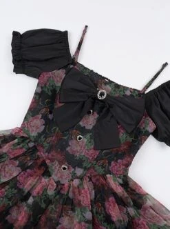 Chinese Style Northeast Big Flower Beautiful Black Bowknot Exquisite Mesh Yarn Classic Lolita Puff Sleeves Slip Dress 13 Chinese Style Northeast Big Flower Beautiful Black Bowknot Exquisite Mesh Yarn Classic Lolita Puff Sleeves Slip Dress -MIMY Lolita Shop 6 500x672 339
