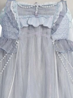 Little Mermaid Series Pearl Chain Decorated Lace Fairy Elegant Classic Lolita Sleeveless Dress -MIMY Lolita Shop 6 500x672 347