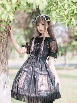 Old Castle Elves Series Retro Lace Classic Lolita Sling Dress -MIMY Lolita Shop 6 500x672 419