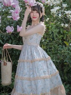 Half Summer Time Series Printed Embroidered Hem Rustic Style JSK Classic Lolita Sleeveless Dress -MIMY Lolita Shop 6 500x672 429