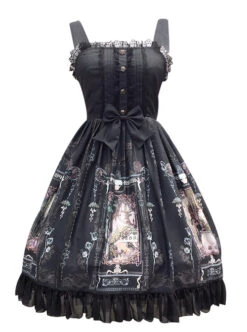 Old Castle Elves Series Retro High Waist Lolita Sling Dress 13 Old Castle Elves Series Retro High Waist Lolita Sling Dress -MIMY Lolita Shop 6 500x672 432