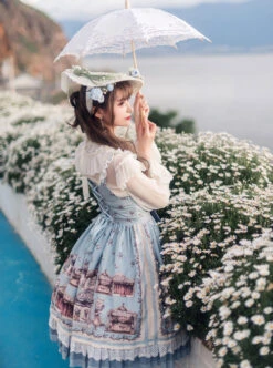 Box Theater Series JSK Printing Embroidery Normal Waist Classic Lolita Sling Dress -MIMY Lolita Shop 6 500x672 448
