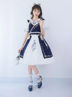 Pear Flowers And Lotus Flowers Series Chinese Style Qi Lolita Sling Dress -MIMY Lolita Shop 6 500x672 450