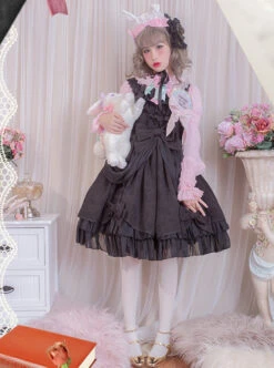 Dressy Dress Series Bowknot High Waist Classic Lolita Sling Dress -MIMY Lolita Shop 6 500x672 451
