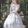 Shell Wind Chime Series Elegant Square Neck Lily-Of-The-Valley Embroidered Polka Dot Yarn Hem Classic Lolita Short-Sleeved Dress 1 Shell Wind Chime Series Elegant Square Neck Lily-Of-The-Valley Embroidered Polka Dot Yarn Hem Classic Lolita Short-Sleeved Dress -MIMY Lolita Shop 6 500x672 453