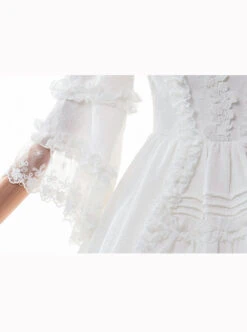 Pure White Retro Gorgeous Trumpet Sleeve Classic Lolita Wedding Dress -MIMY Lolita Shop 6 500x672 456
