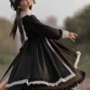 Nun Style Black-White Stand-Up Collar Lace Ruffles Large Skirt Classic Lolita Long-Sleeved Dress -MIMY Lolita Shop 6 500x672 459