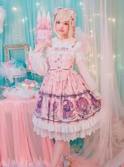 The Dreamland Of Alice Series Small High Waist Classic Lolita Sling Dress -MIMY Lolita Shop 6 500x672 472