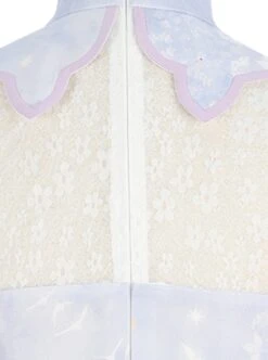 Chinoiserie Purple Stand Collar Lace Bead Chain Bow Fringe Design Swan Castle Print Classic Lolita Sleeveless Dress -MIMY Lolita Shop 6 500x672 478